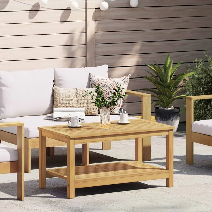 vidaXL Beistelltisch Öl-Natur 90 x 50 x 45 cm Massivholz Akazie 42026803
