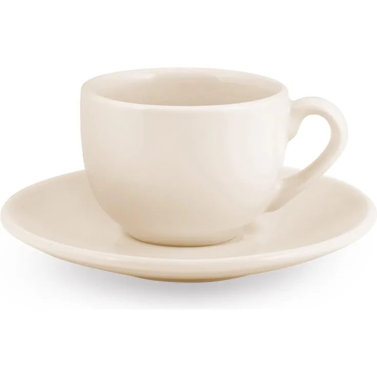 H & H 4297202 Tasse Kaffee, chromatisch, Elfenbein, 6 Stück