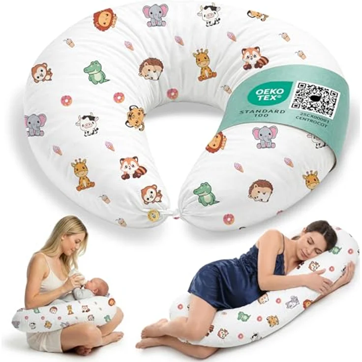 Stillkissen Schwangerschaftskissen XXL 200x70cm Lagerungskissen für Baby/Erwachsene Kissen für Schwangere Seitenschläferkissen mit Bezug aus Baumwolle Ergonomisch & Multifunktional 100% Waschbar – Bild 1