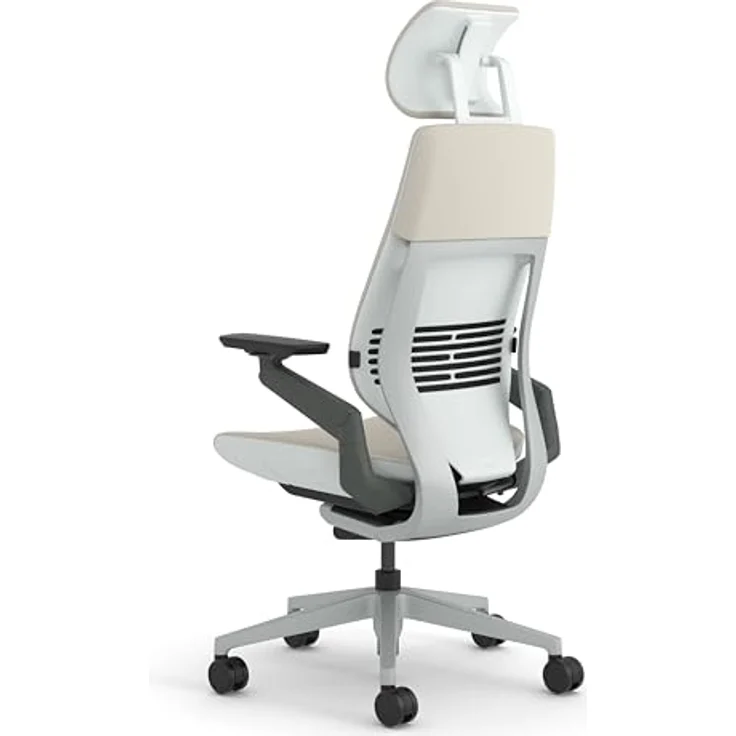 Steelcase Gesture Ergonomischer Bürostuhl mit 360° Armlehnen, 3D-Live Back Lumbalstütze, anpassbarer Kopfstütze Beige – Bild 5