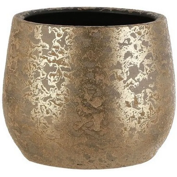 Mica Decorations Blumentopf Terracotta Clemente Ø 25,5 x 20 cm gold