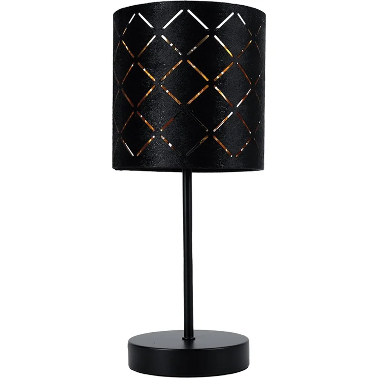 LED Tischleuchte, Dekorstanzungen, Samt, schwarz, H 35 cm – Bild 5