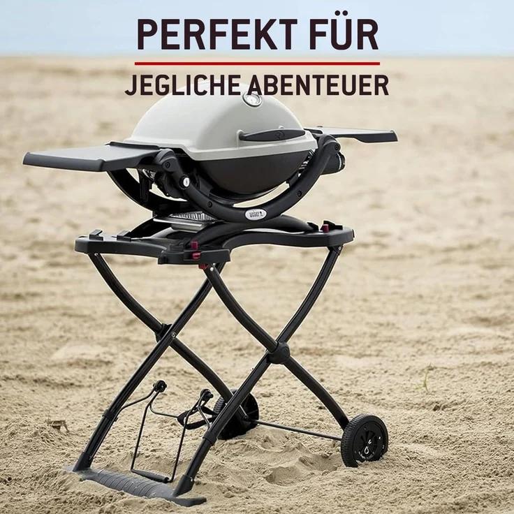 Weber Rollwagen/Für Gasgrills der Q-Serie, Klappbares Design mit Rädern, Integrierter Tragegriff, 16,5 x 75,5 x 71,5 cm (eingeklappt), 63,5 x 53,5 x 71,5 cm (ausgeklappt) – Bild 11