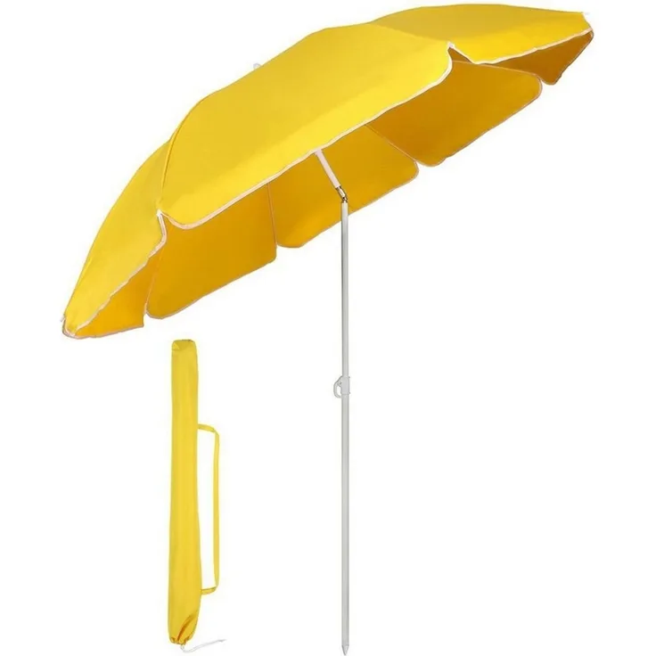 SUNULA Sonnenschirm Ø140/Ø160 cm Balkonschirm Rund Strandschirm mit Schutzhülle, LxB: 140x140 cm, 140 cm mit Knickfunktion, Höhenverstellbar, Leicht zu Transportieren