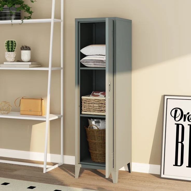 Einzelspind Kurikka 137x38x38 cm Dunkelgrau [en. casa] – Bild 2