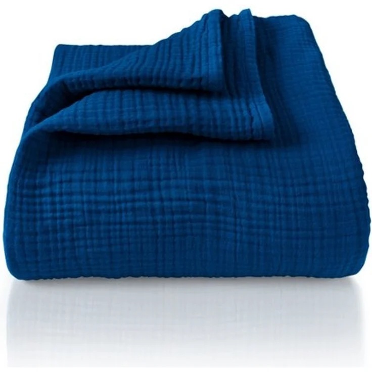 Laynenburg Tagesdecke Musselin aus 100% Baumwolle – Baumwolldecke, Kuscheldecke, Wohndecke als Sommerdecke, Bett-Überwurf, Couch-Überwurf, Sofa-Decke – Bild 4