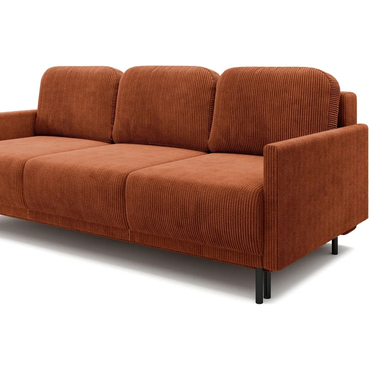 Selsey 'Hamiel' 3-Sitzer Sofa mit Schlaffunktion und Bettkasten, Cord, Kupferrot – Bild 10
