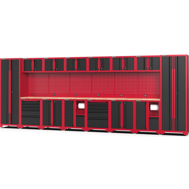 Feistos Werkstatteinrichtung "Juno 13", schwarz/rot, 528 x 46 x 198 cm (B x T x H),2 Hochschränke