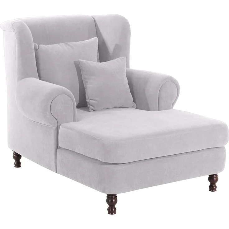 XXL Sessel Karley Bezug Veloursstoff Buche nussbaum dunkel / silber 22147