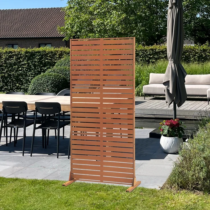 Trennwand Nodepp Cortenstahl 180x90 cm Edelrost [casa. pro] – Bild 1