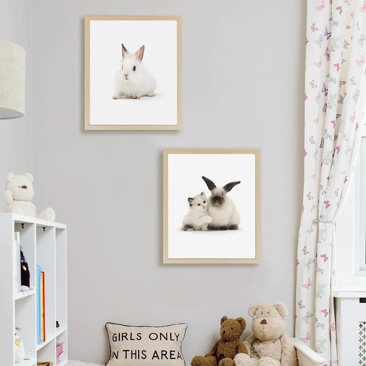 Poster 2er Set Kinderzimmer Kaninchen Wandbilder 40x50cm B – Bild 6