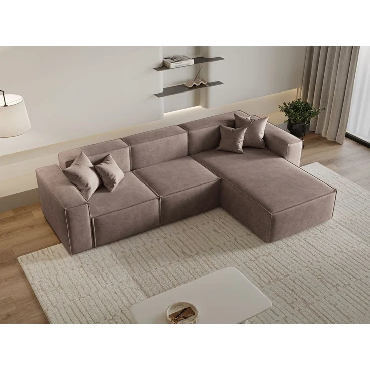 GrainGold Ecksofa L-Form Arizona L, Set, Wellenfederkern, HR-Schaum, Freistehendes – Bild 4
