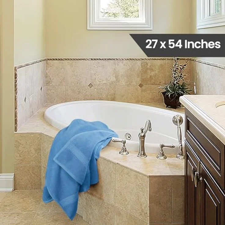 Utopia Towels 4er-Pack Badetücher Set, Premium 100% ringgesponnene Baumwolle, 69 x 137 cm, sehr saugfähig und weich, Elektroblau – Bild 2