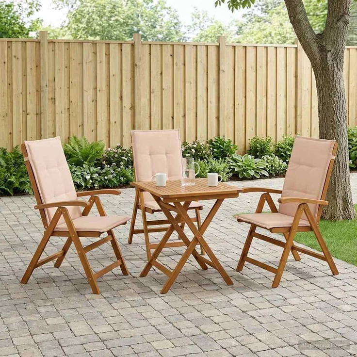 vidaXL Liegestühle für den Garten 3 stk. Natur Massivholz Akazie 42041435 – Bild 1