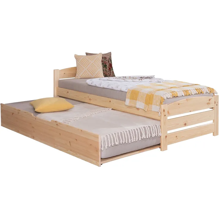 Stauraumbett Seniorenbett "Loni" 90x200 Kiefer massiv