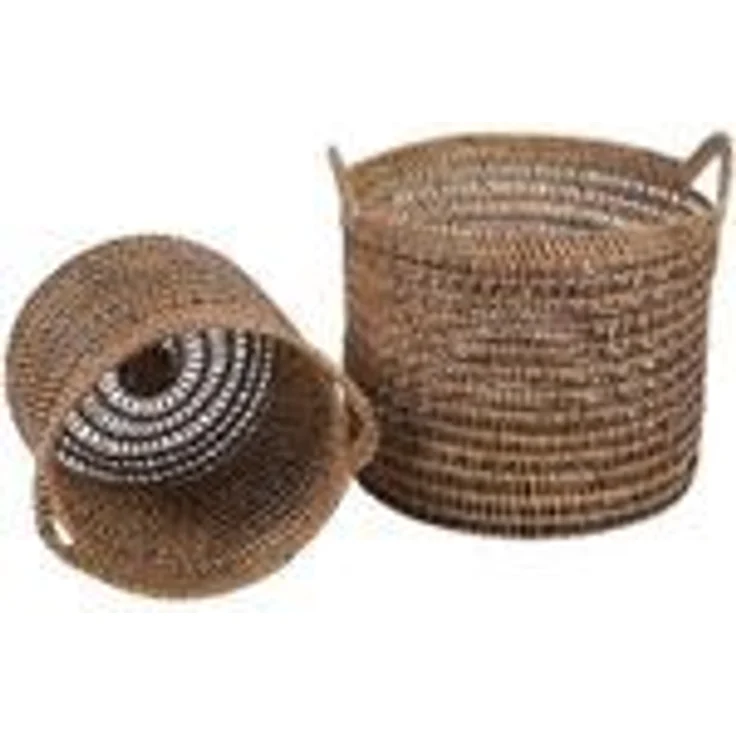 Rattan Korb Eda Braun mit Henkel M – Bild 14
