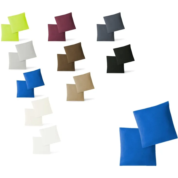 Kissenbezug Hülle Doppelpack mit Reißverschluss 80 x 80 cm Jersey Royalblau