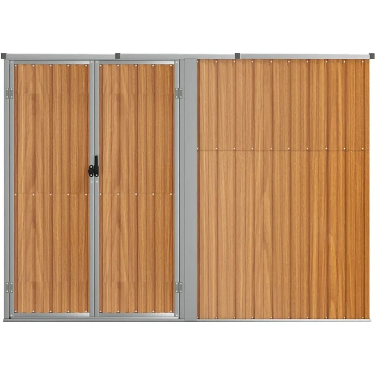 vidaXL Gerätehaus Braun 225x89x161 cm Verzinkter Stahl 316216 – Bild 3