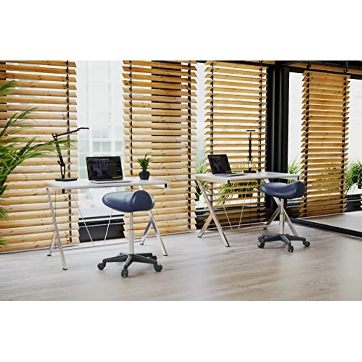 Duke-Handel Drehhocker Sattelhocker, Arbeitshocker, Rollhocker, Hocker, Sattelstuhl (1 St, in vielen Farben erhältlich), höhenverstellbar, ergonomisch, Rückenschonend – Bild 3