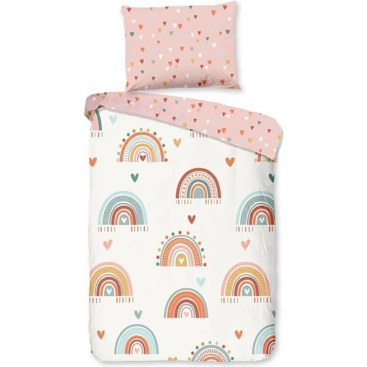 Good Morning Kinder Baby Bettwäsche 100x135 Louie Indie Herzen Regenbogen 33032 – Bild 4