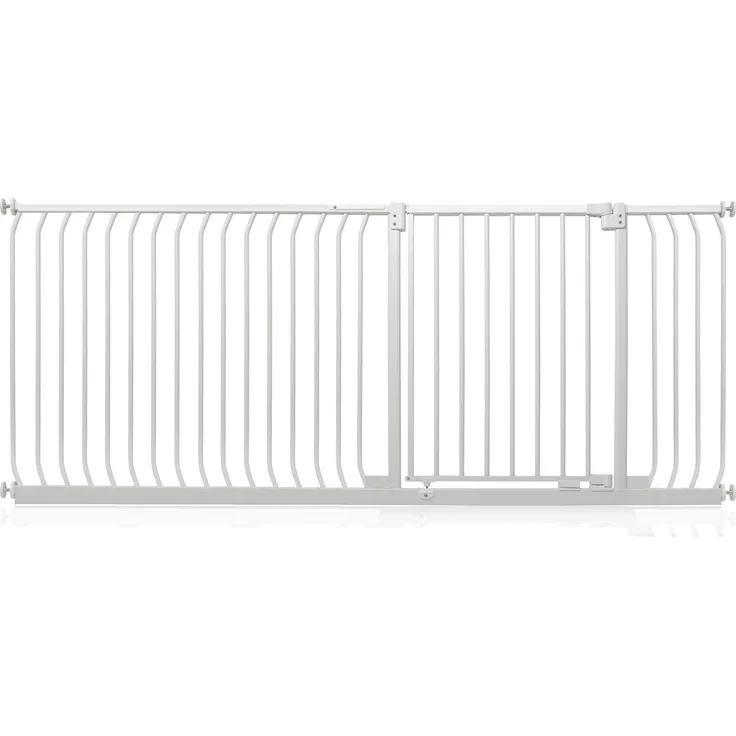 Safetots Elite Sicherheitsschutzgitter, 189cm - 198cm, Mattweiß, Treppenschutzgitter mit Druckmontage, Sicherheitsbarriere, Einfache Installation