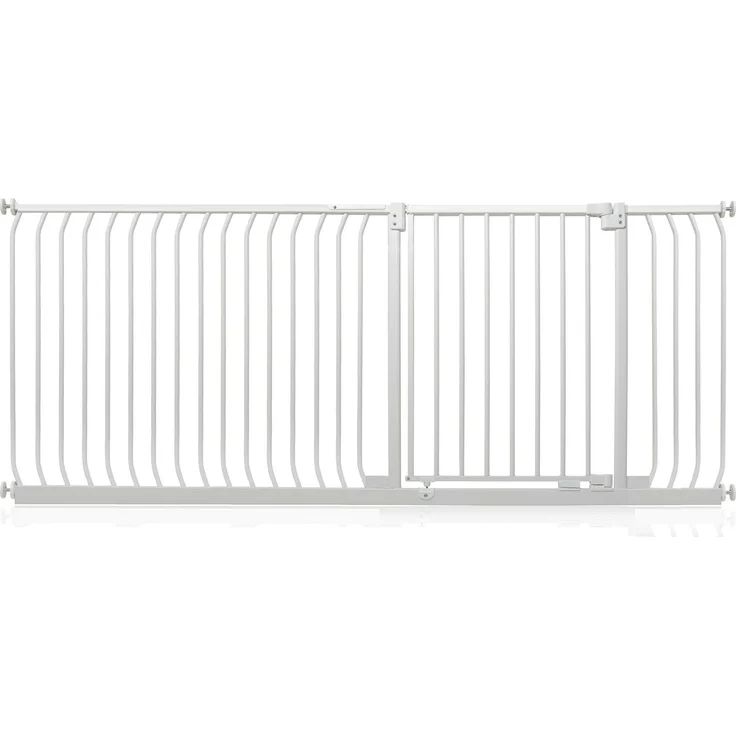 Safetots Elite Sicherheitsschutzgitter, 189cm - 198cm, Mattweiß, Treppenschutzgitter mit Druckmontage, Sicherheitsbarriere, Einfache Installation