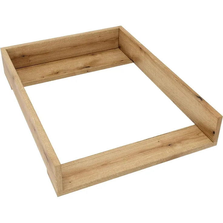 regalik Wickelaufsatz für Malm von IKEA, Wickeltischaufsatz für 48 cm Kommoden, Abnehmbar Wickelkommode aufsatz, Gerade Frontplatten, Oak, 72x54 cm