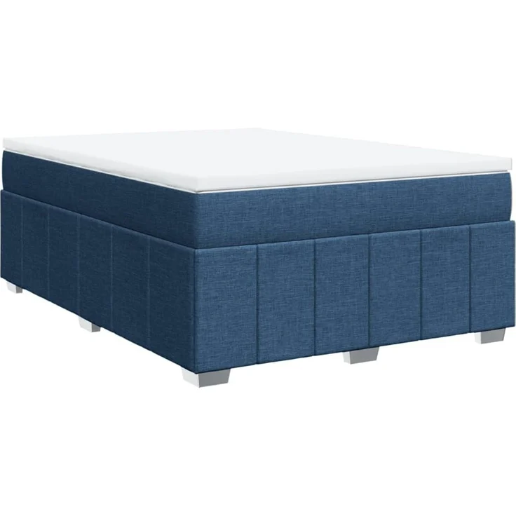 vidaXL Boxspringbett mit Matratze Blau 140x200 cm Stoff 3285483 – Bild 2
