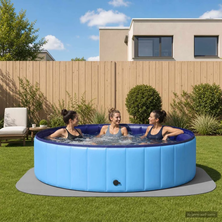 vidaXL Pool Bodenschutzmatte 36 stk. Ø 350 cm Rund EVA-Schaum Grau 42042640 – Bild 1
