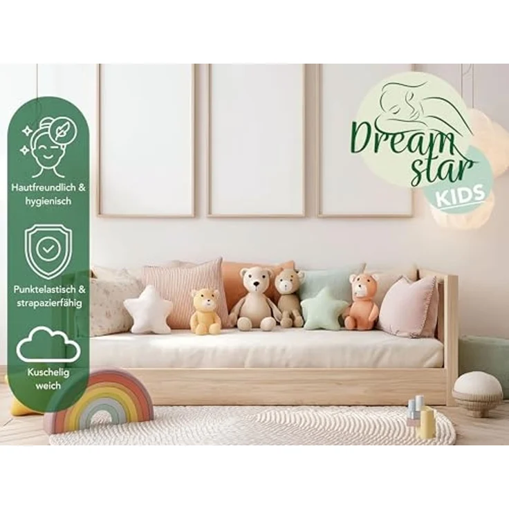DREAMSTAR Ergo Kids Junior Kindermatratze und Jugendmatratze | Öko-TEX® | hautfreundlicher Bezug abnehmbar und waschbar bei 60 Grad | 140x200 cm – Bild 5