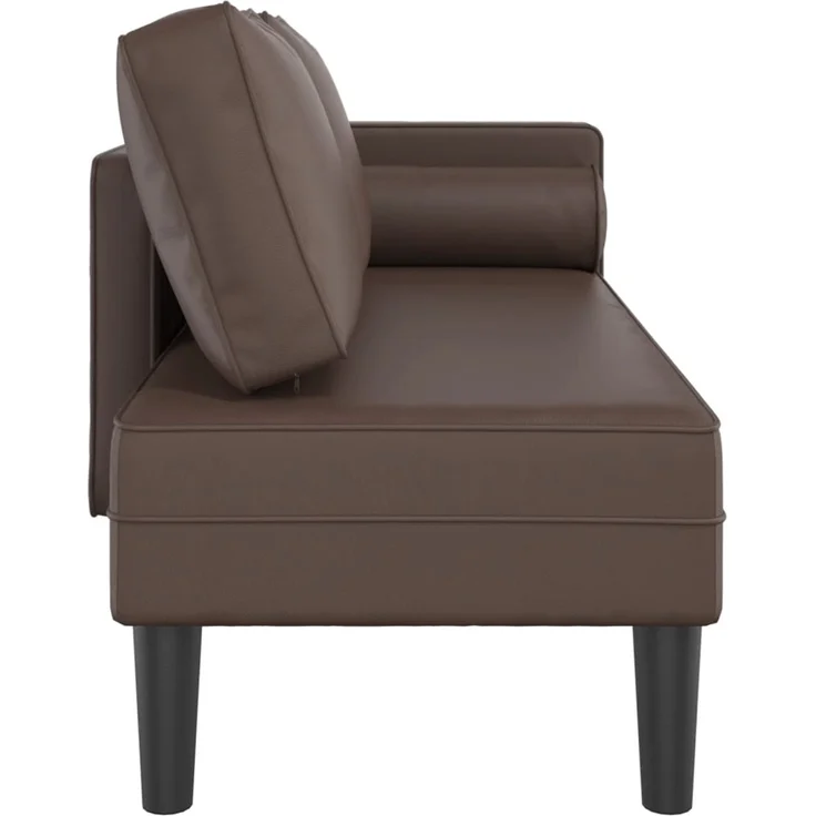 vidaXL Chaiselongue mit Kissen, Braun Kunstleder, 116,5 x 62 x 57,5 cm – Bild 4