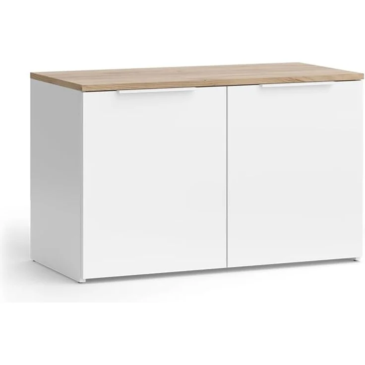 Vicco 'Wido' Kommode mit 2 Türen, Holzspannplatte weiß, 80 x 50 x 40 cm – Bild 1