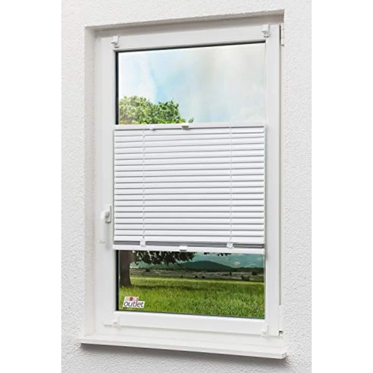 Klemmjalousie aus Alu (B x H) 100cm * 130cm in weiß, frei verschiebbar – Bild 2