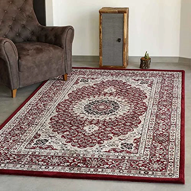 Vimoda Orientteppich Klassisch Orient Teppich Wohnzimmer Dunkel Rot Stil Ornament, Rechteckig, Höhe: 11 mm, Orient Läufer dicht gewebt in bester Qualität – Bild 2