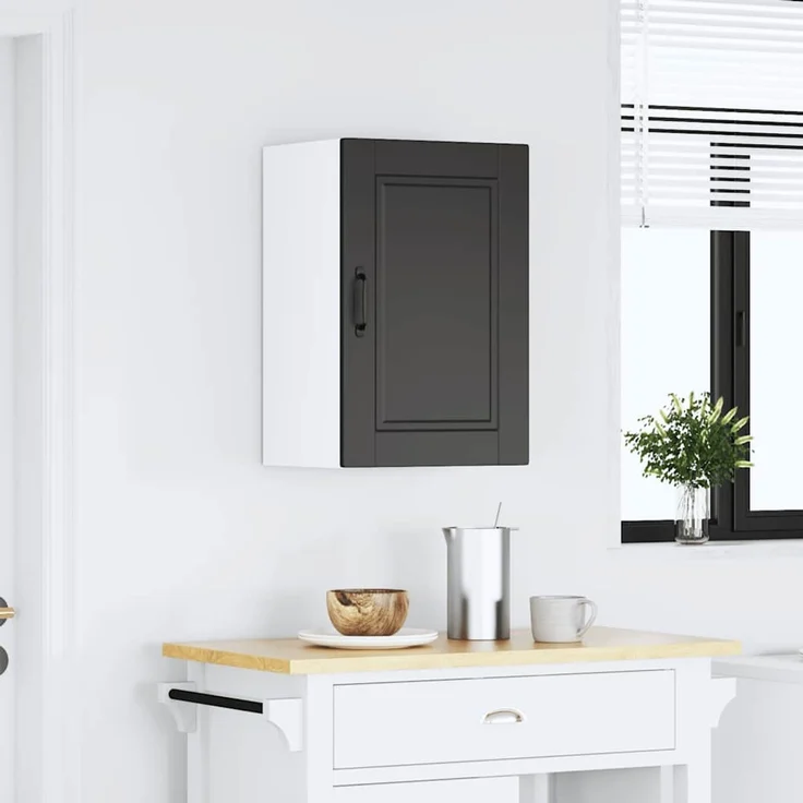 vidaXL Küchen-Hängeschrank Porto Schwarz Holzwerkstoff 854028 – Bild 3