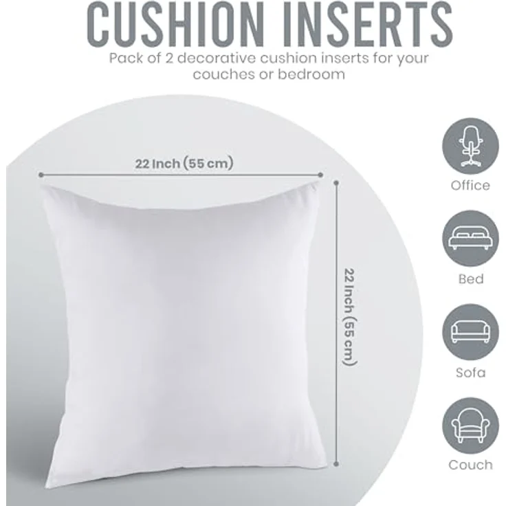 Utopia Bedding 4er Set Kissenfüllung 55x55 cm, Innenkissen Füllkissen Kopfkissen Sofakissen (Weiß) – Bild 3