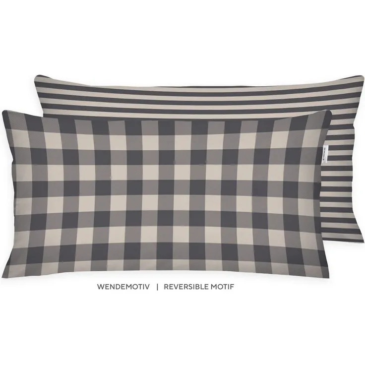 TOM TAILOR HOME Kissenbezüge new bedroom, Classic Check, 40x40cm oder 40x80cm, (1 Stück), Wendedesign mit Markenreißverschluss