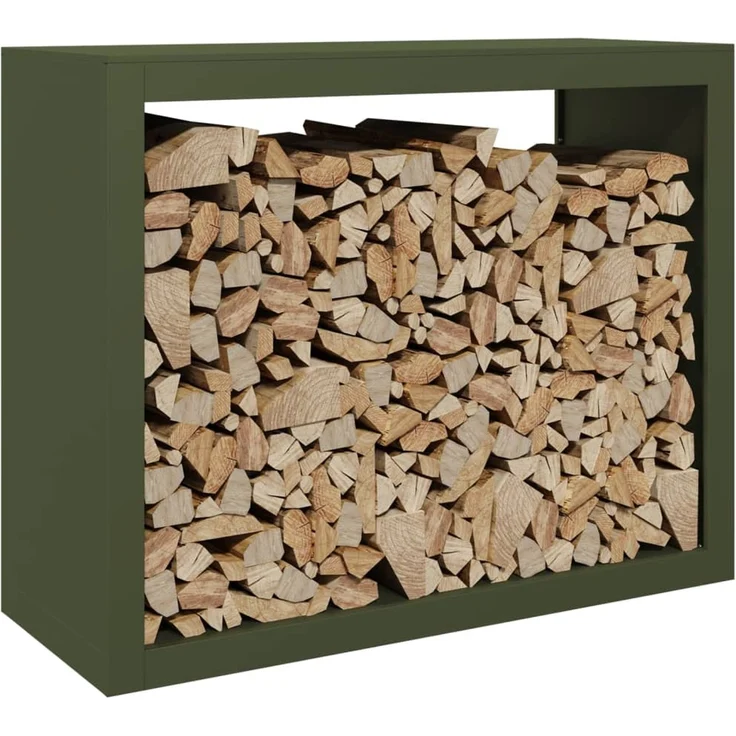 vidaXL Brennholzregal Grün 100x40x80 cm Stahl 850978 – Bild 2
