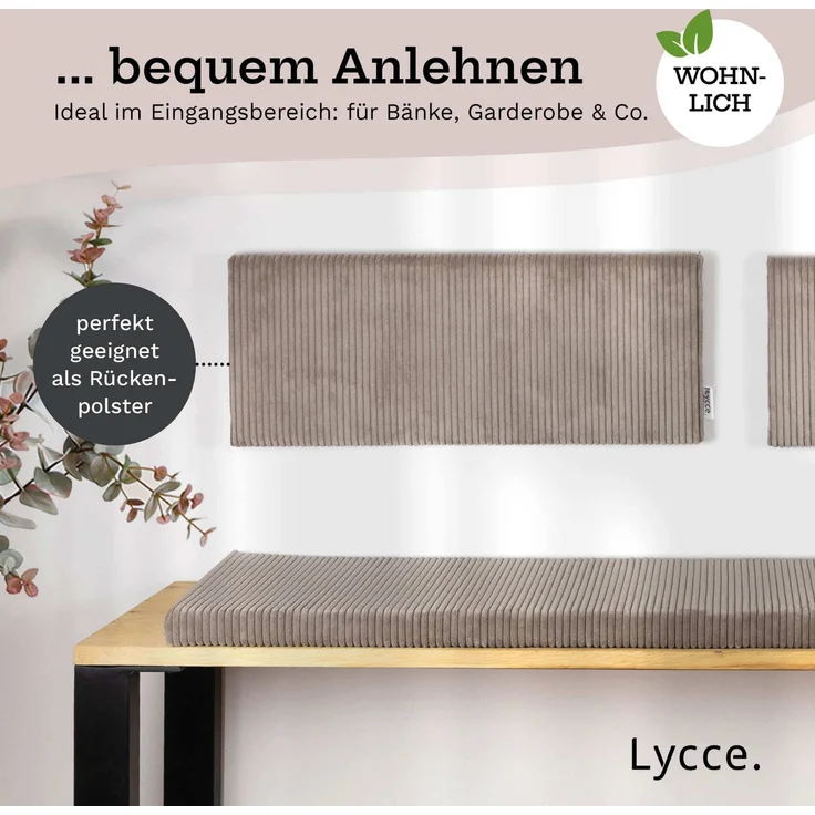 Lycce Kopfstütze Wandkissen Cord - Wandpolster Kopfteil Betten & Rückenkissen Sitzbank, (1 St) – Bild 8