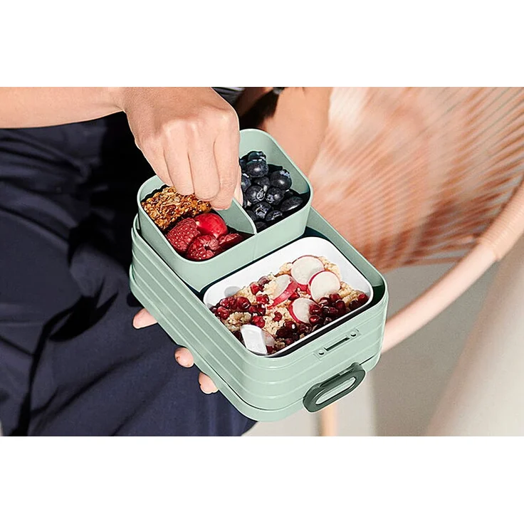 Mepal | Midi Brotdose | Lunchbox für 2 Sandwiches oder 4 Brotscheiben | Meal Prep Box | Brotdose für Erwachsene | Essenbox mit Unterteilung | Vivid Lilac – Bild 6