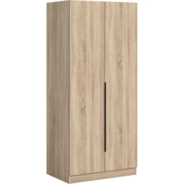 Kleiderschrank 2-türig (B/H/T: 80x180x52 cm) in Sonoma Eiche Nachbildung