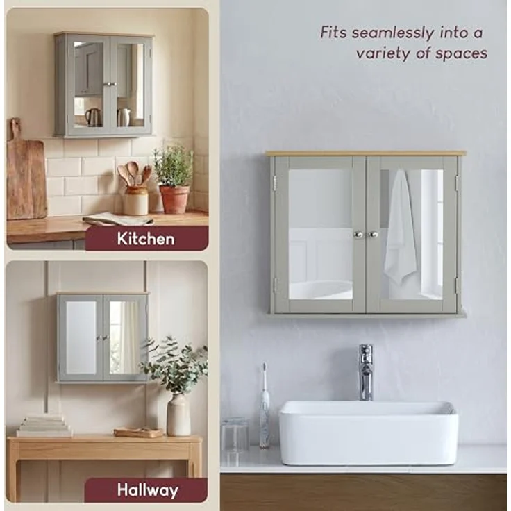 Bath Vida Hoch-& Midischränke fürs Bad, Mitteldichte Holzfaserplatte, Weiß, Standard – Bild 6