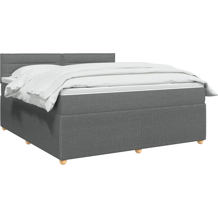 vidaXL Boxspringbett mit Matratze Dunkelgrau 160 x 200 cm Stoff 3451497 – Bild 3
