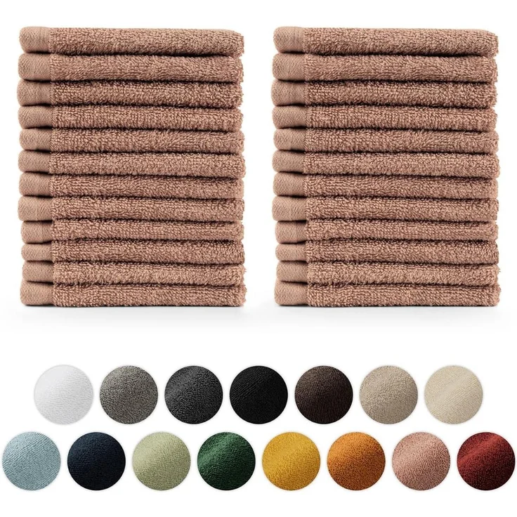 Blumtal Premium Frottier Handtücher Set mit Aufhängschlaufen - Baumwolle Oeko-TEX Zertifiziert, weich, saugstark - 24x Gästehandtücher (30x30 cm), Dusty Pink (Rosa) – Bild 1