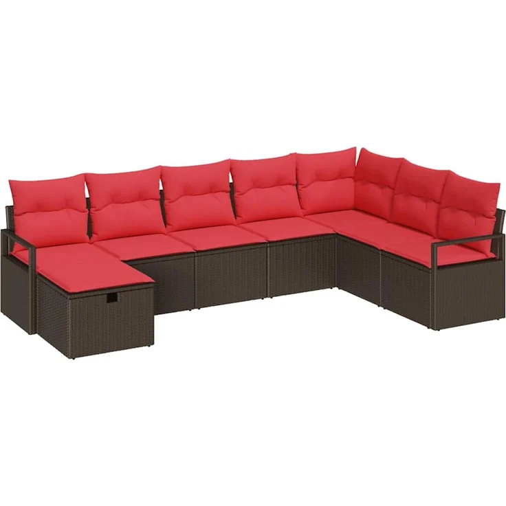 vidaXL Sofa Set mit Kissen 6 pcs Poly-Rattan 3360565 – Bild 2