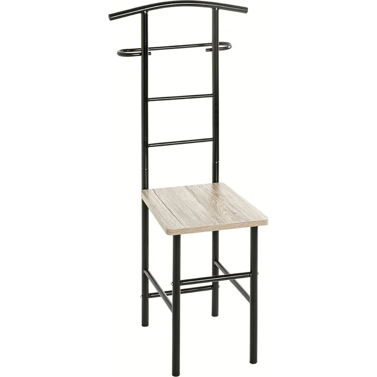 Herrendiener >81550< in eiche San Remo, schwarz, MDF, Metall - 46x109x46 (BxHxT) – Bild 1