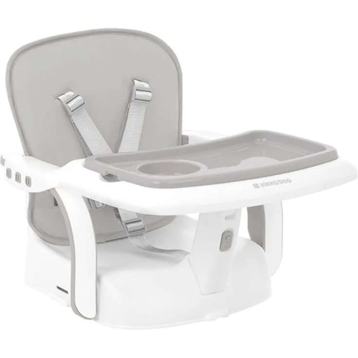 Kikkaboo Kinderstuhl, Boostersitz Chewy, Doppeltablett, Sicherheitsgurt, faltbar grau – Bild 2