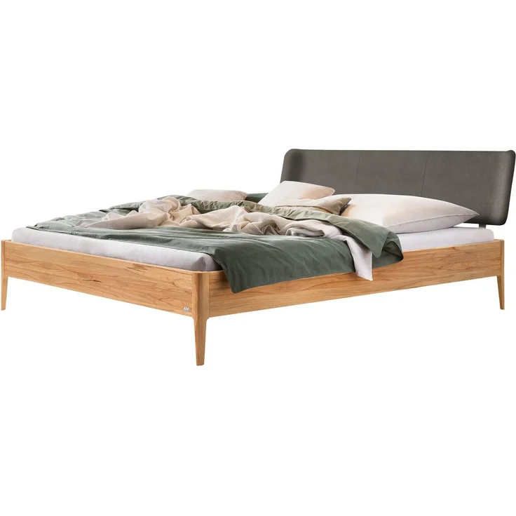 Hasena Bett Varese Wildbuche natur mit Polster-Kopfteil 180x200 cm, Fußhöhe 20 cm – Lounge – Bild 1