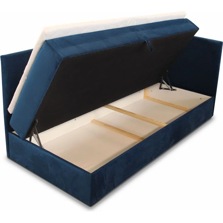 Boxspringbett Flame mit Bettkasten - Einzelbett mit Bonell-Matratze und Topper, Polsterbett, Universelle Bettseite, Bett, Schlafzimmer, Kinderzimmer (Graphit (Kronos 22), 100 x 200 cm) – Bild 3