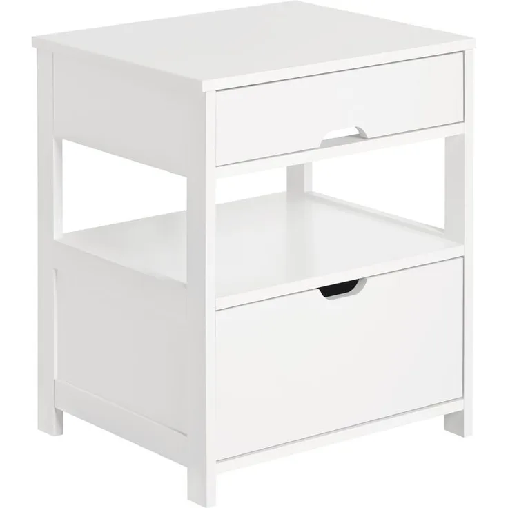 SoBuy 'FRG258-W' Nachttisch mit 2 Schubladen, Weiß